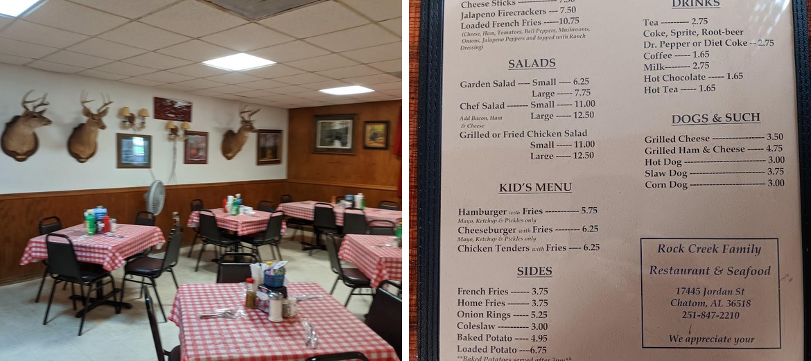 Rock Creek Family Restaurant Menu